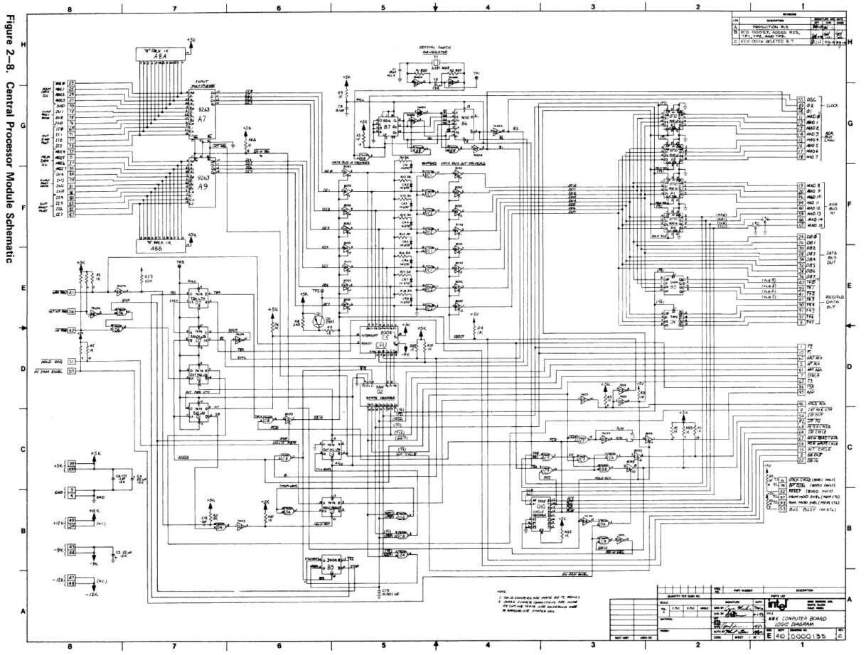 Intel Intellec 8 Imm8-82 8008 CPU Schematic » Bits Of The Golden Age