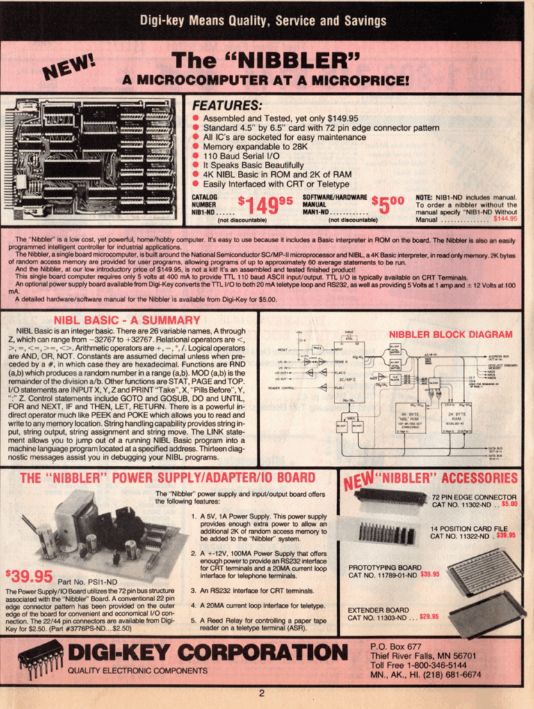SC/MP Based Nibbler System