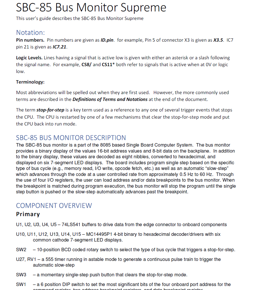 Bus Monitor Supreme User's Manual