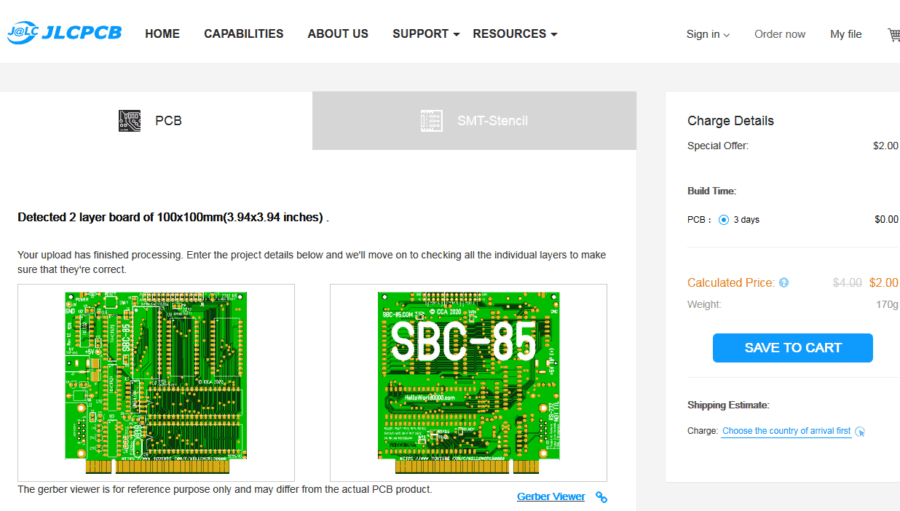 SBC-85 CPU v2.x Build files