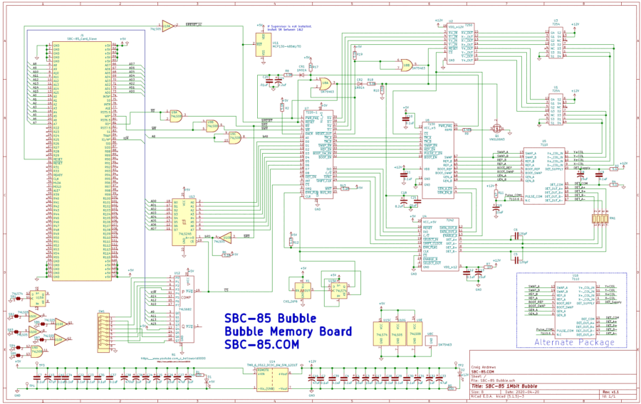 1Mbit Magnetic Bubble Memory Schematic