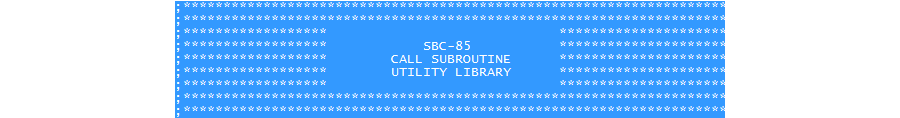 SBC-85 Utilities